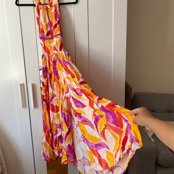 Abel The Label Anthropologie Rumi Maxi Dress Halter Neck Bohemian Blue Size XS - Picture 3 of 9